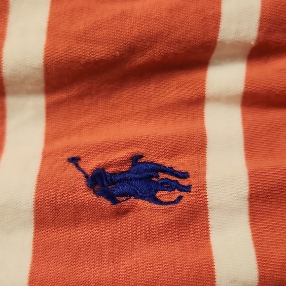 Ralph Lauren Sport Women's Orange Striped Deep V-Neck Top Size XL - Picture 3 of 4